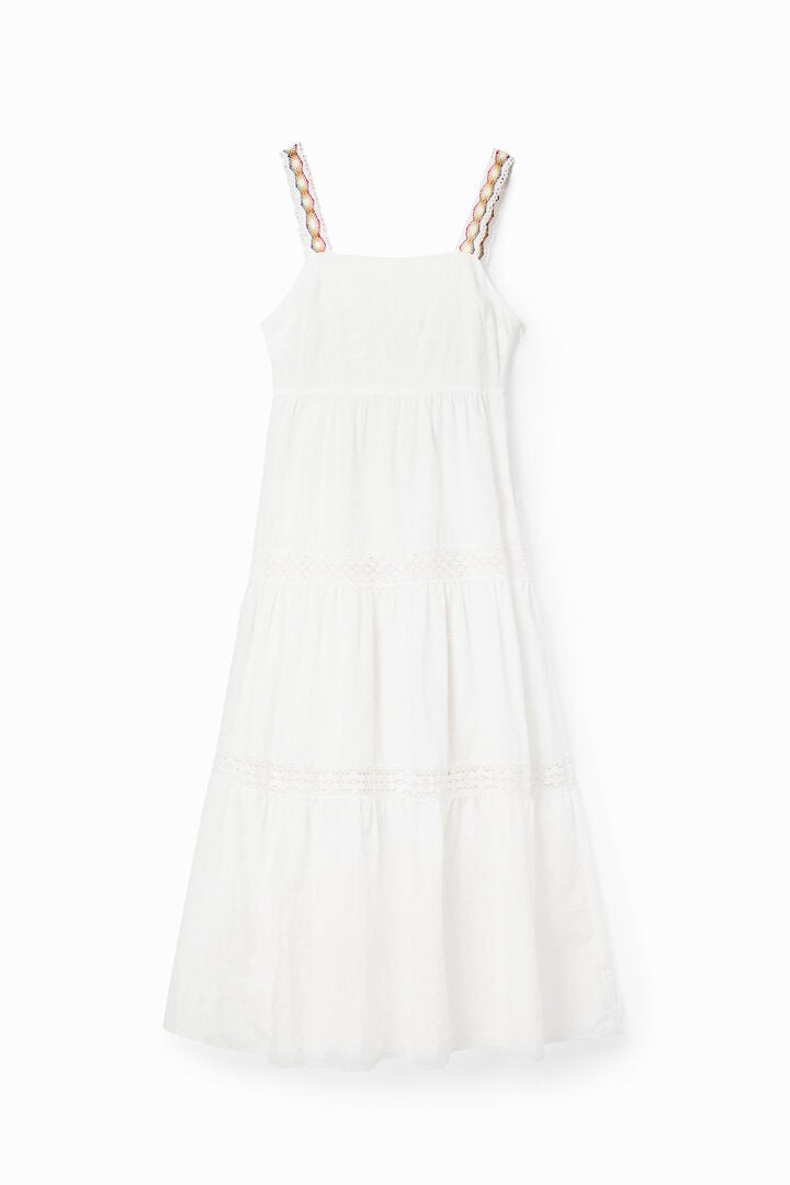 Long embroidered strap dress | Desigual
