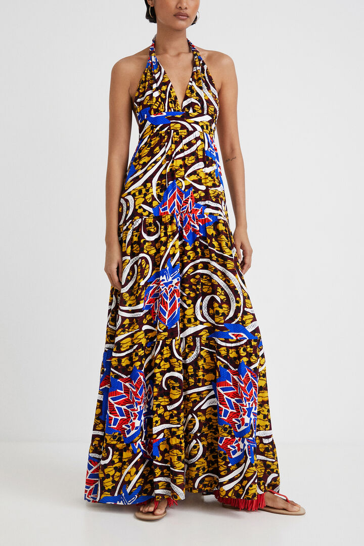 Abito lungo scollato Stella Jean | Desigual