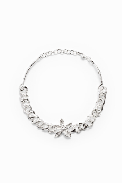 Zalio silver-plated chain and flower choker