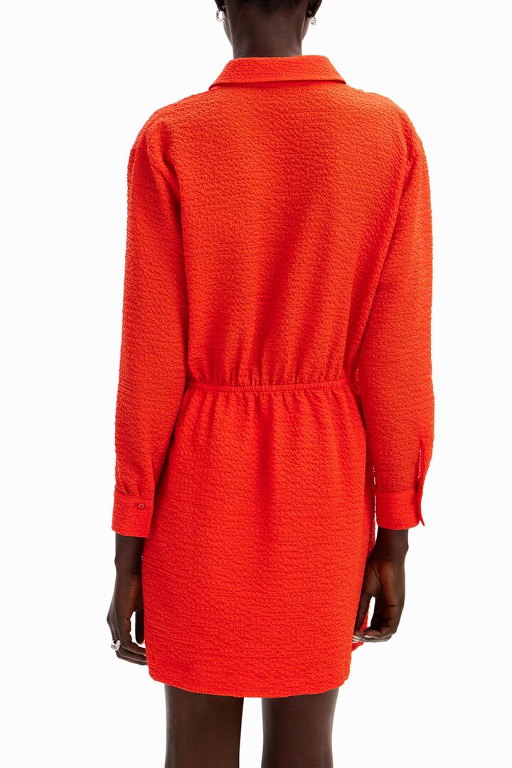 Short textured shirt dress | Desigual