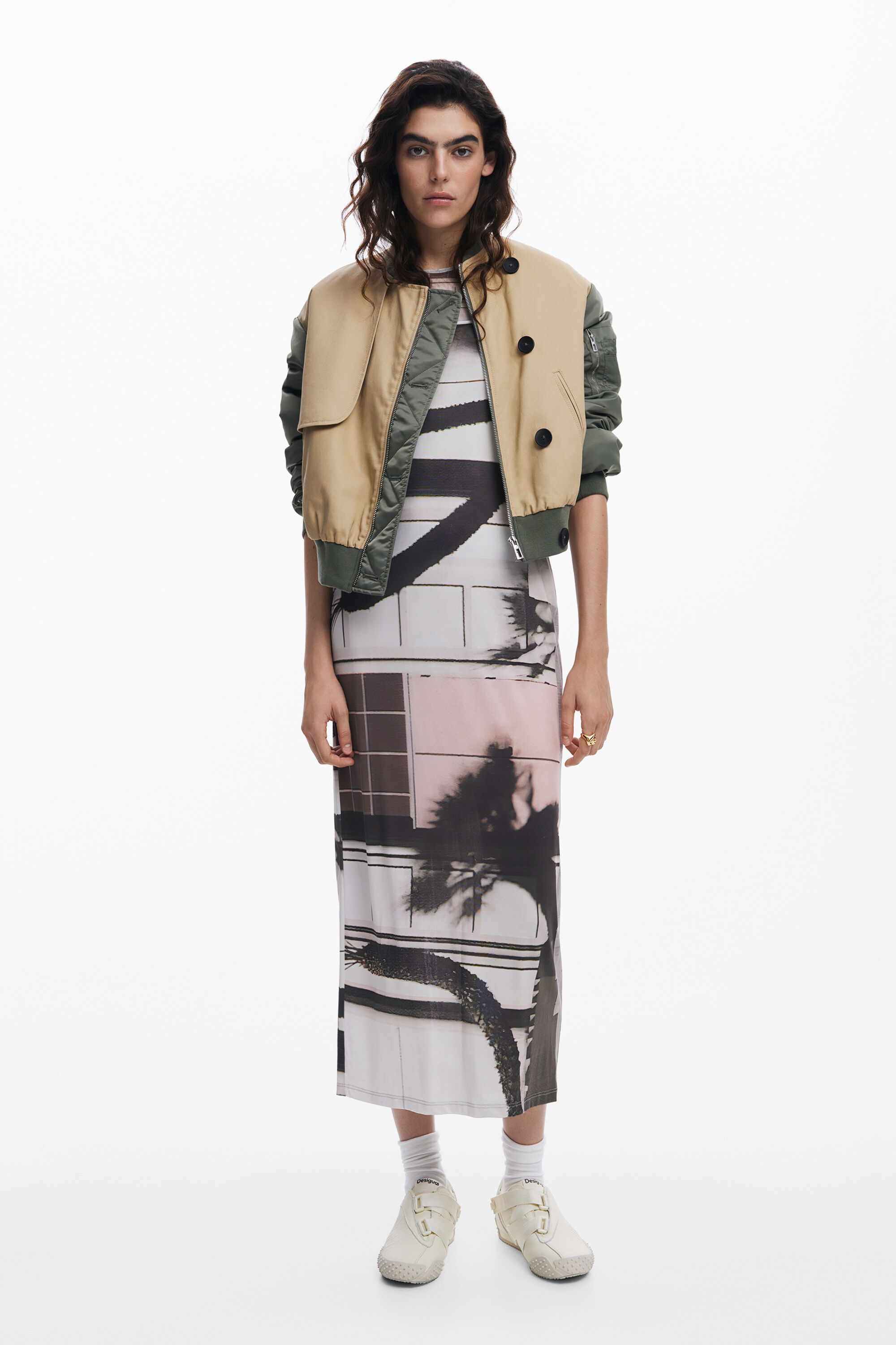 Urban landscape slip dress