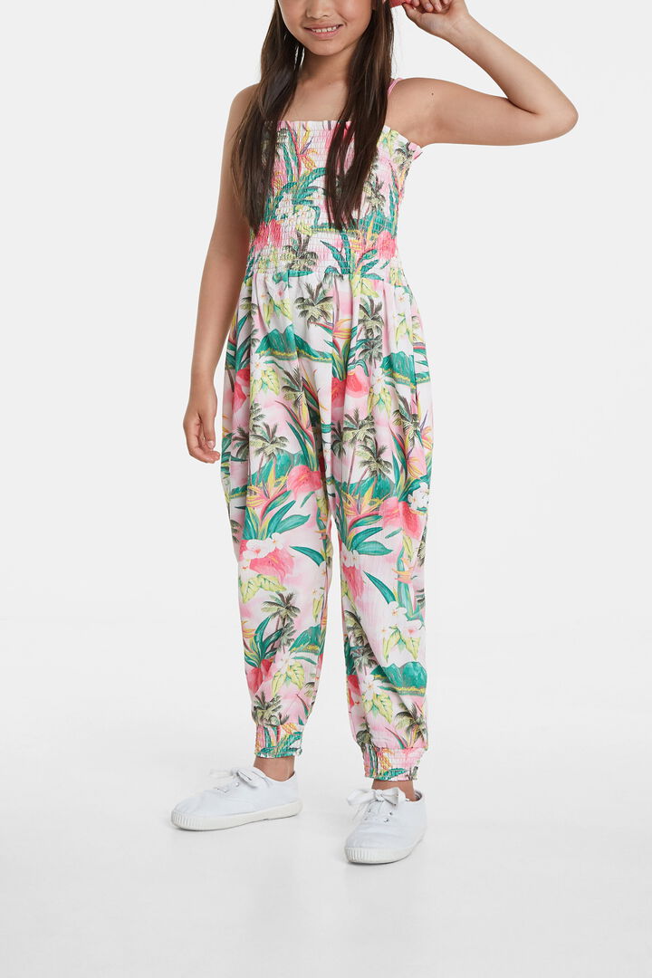 Long Hawaiian jumpsuit with straps | Desigual