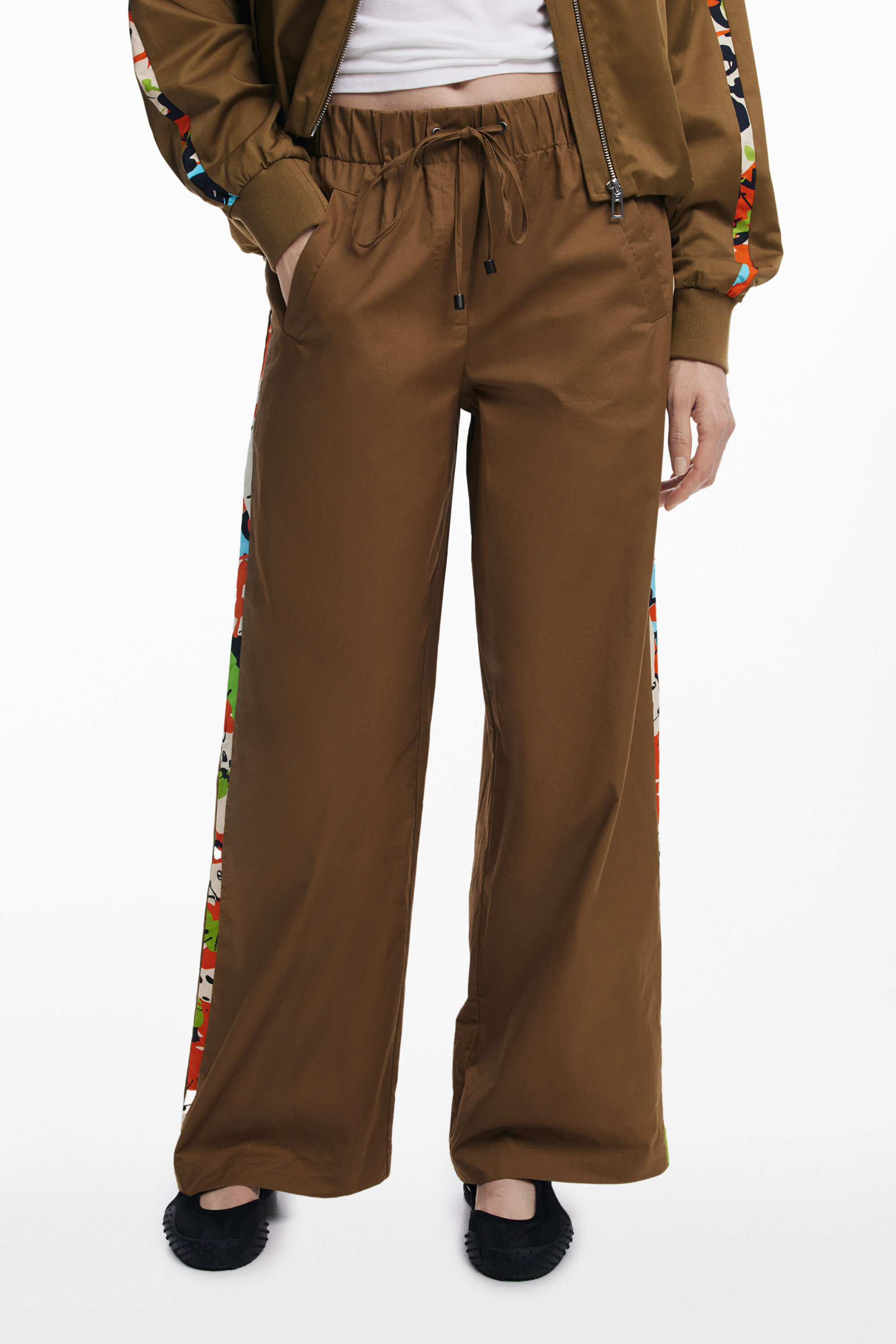 Desigual Side Stripe Pants M.c. Lacroix In Brown