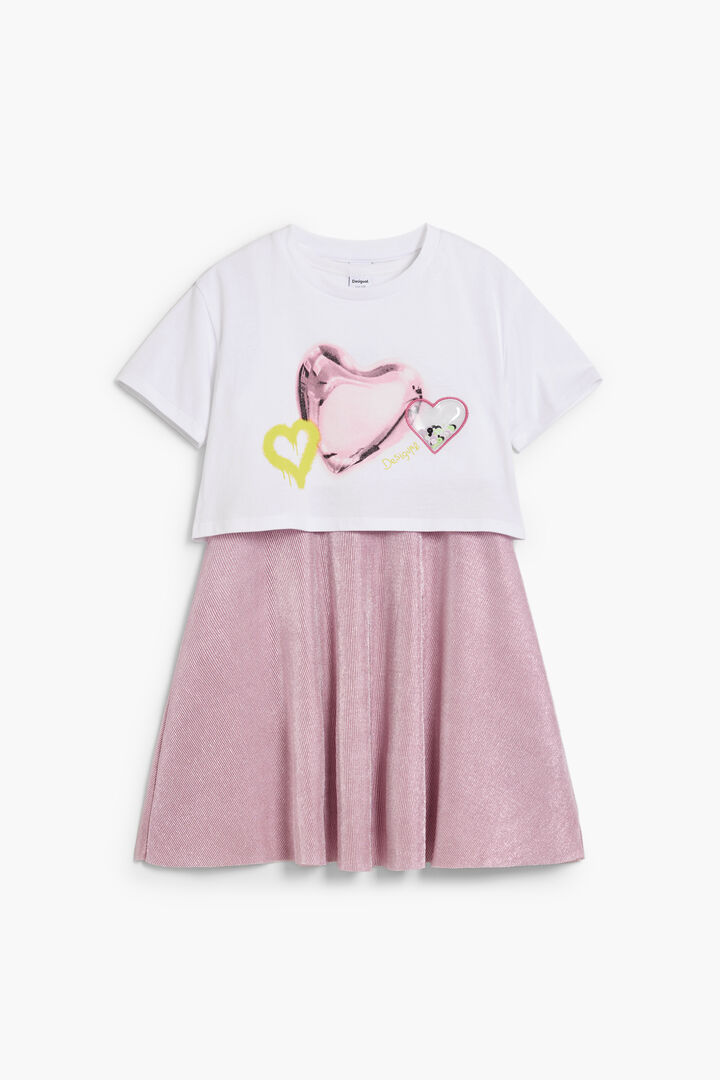 Double-layer dress with hearts | Desigual