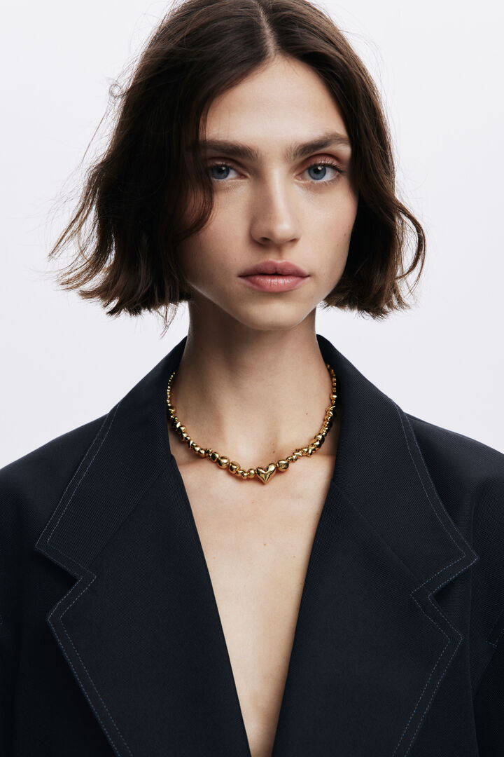 Zalio gold-plated hearts pendant | Desigual