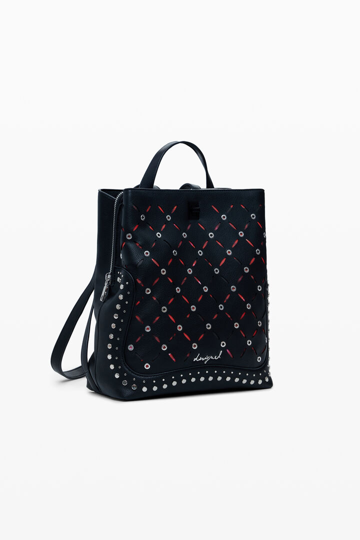 Mochila calados tachuelas pequeña | Desigual
