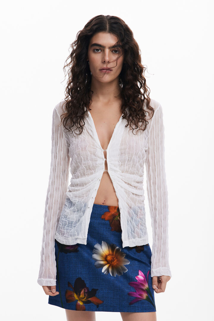 Fitted floral mini skirt | Desigual