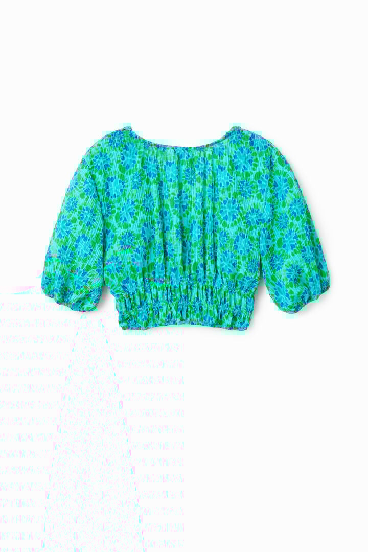 Short tie-dye puff-sleeve blouse | Desigual