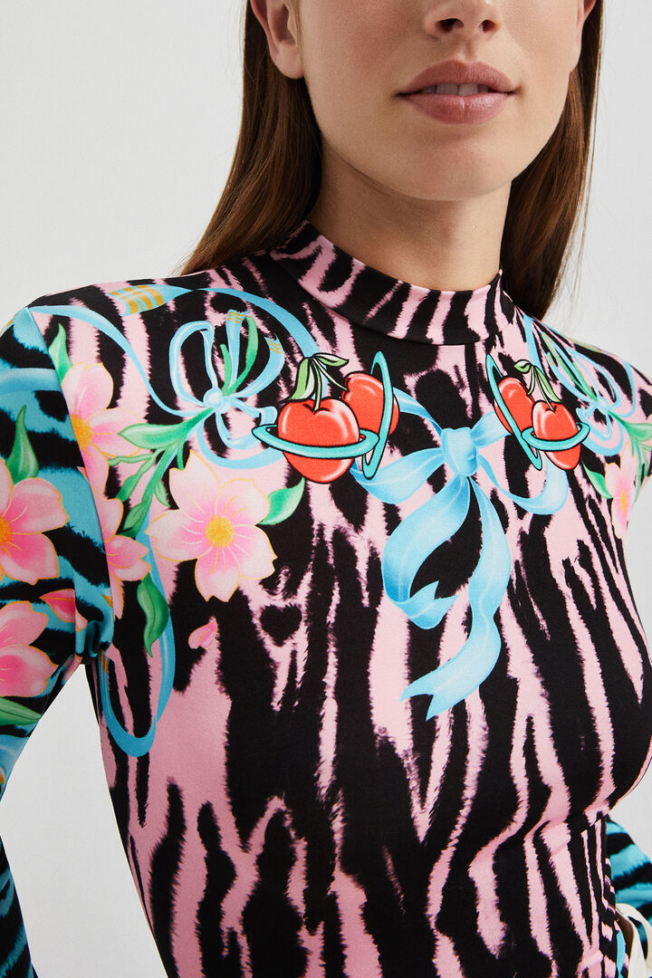Animal print slim bodysuit | Desigual