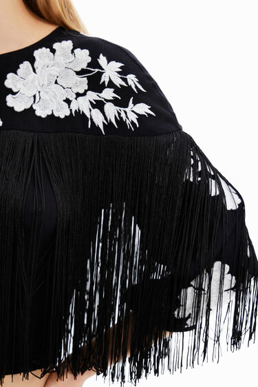 Blusa bordada flecos | Desigual