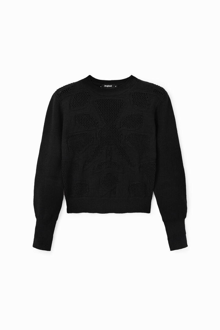 Openwork flower pullover