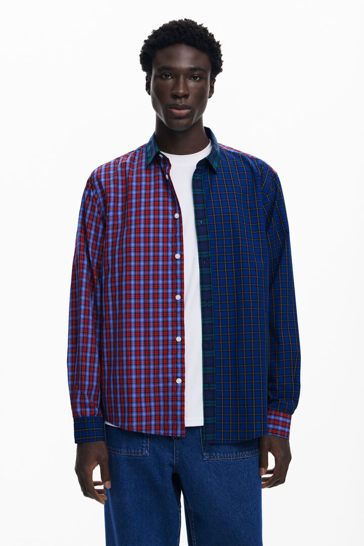 Patchwork checkered shirt
