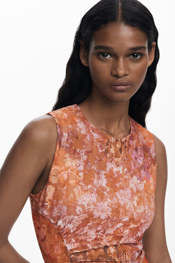 Drapiertes Blumenkleid | Desigual