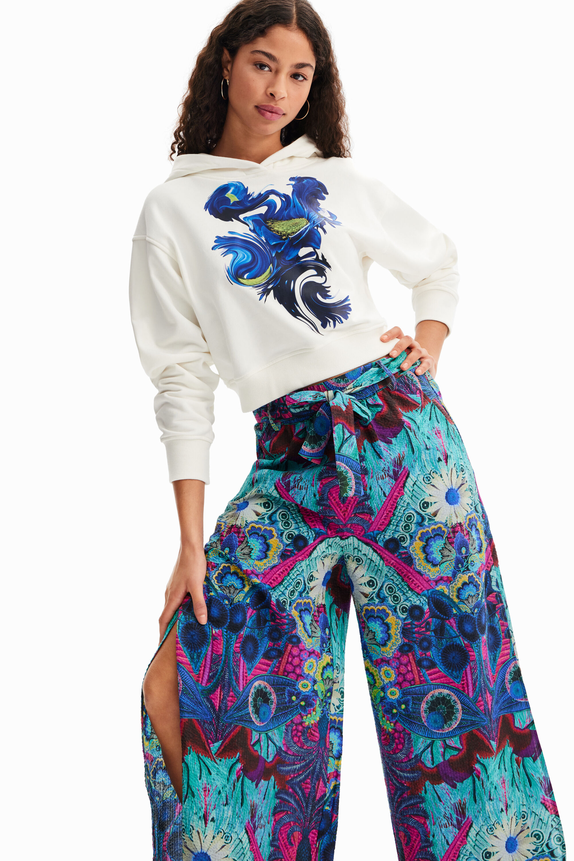 Buy AKS White Floral Print Georgette Palazzo Trousers  Palazzos for Women  1410454  Myntra