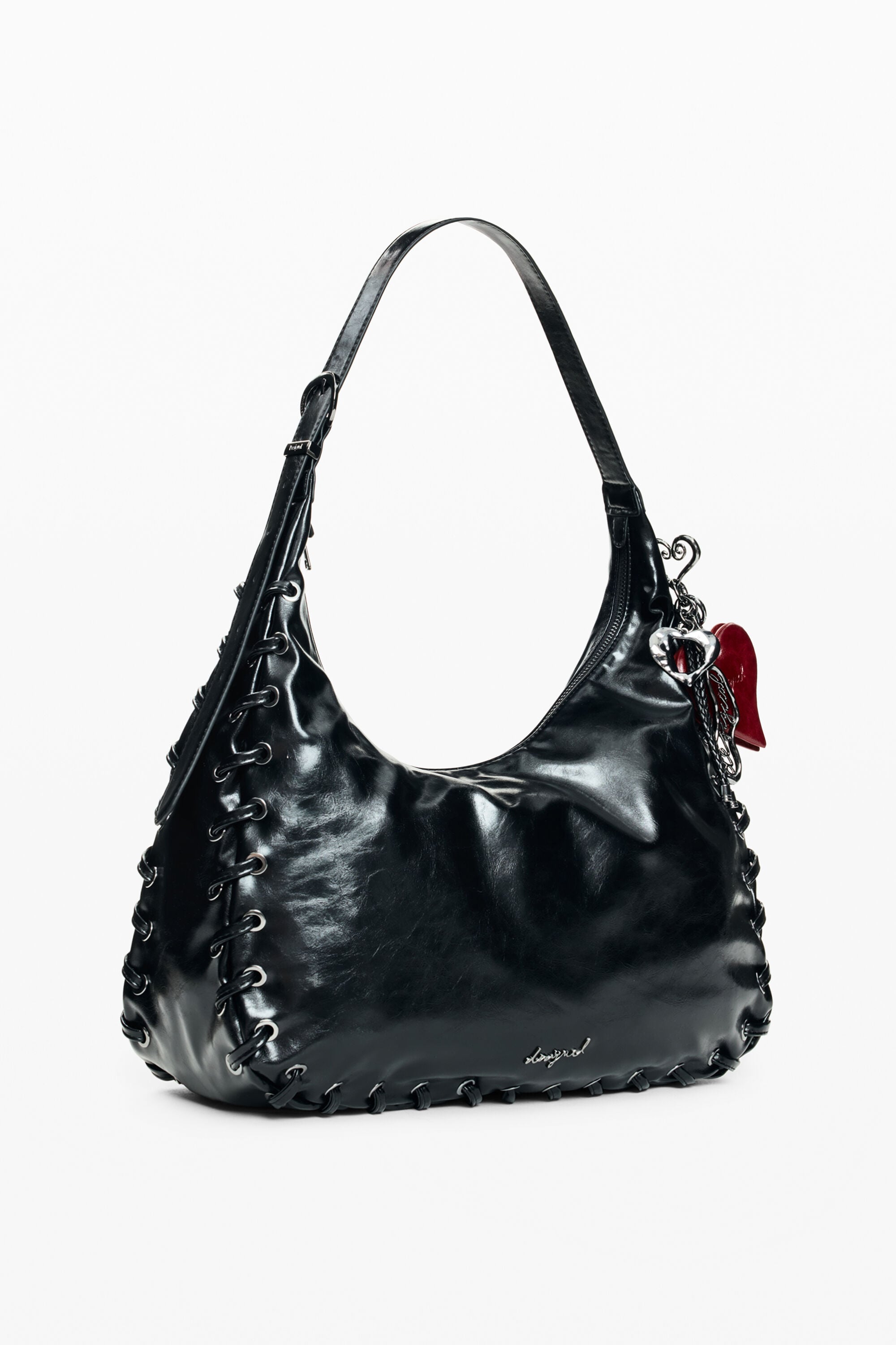 bolso efecto piel grande, Mujer, Poliuretano, Negro, U