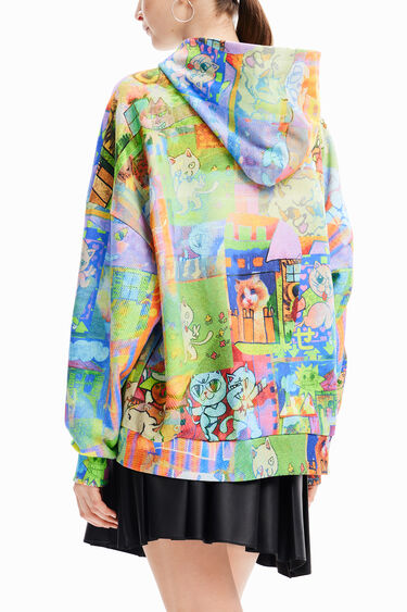 María Escoté oversize cat hoodie | Desigual