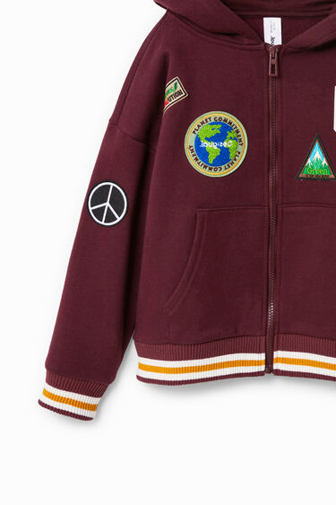 College hoodie with patches | Desigual