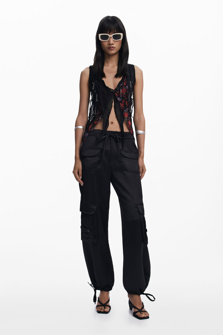 Asymmetric chiffon blouse | Desigual
