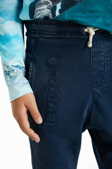 performance brush logo high waist drawstring joggers