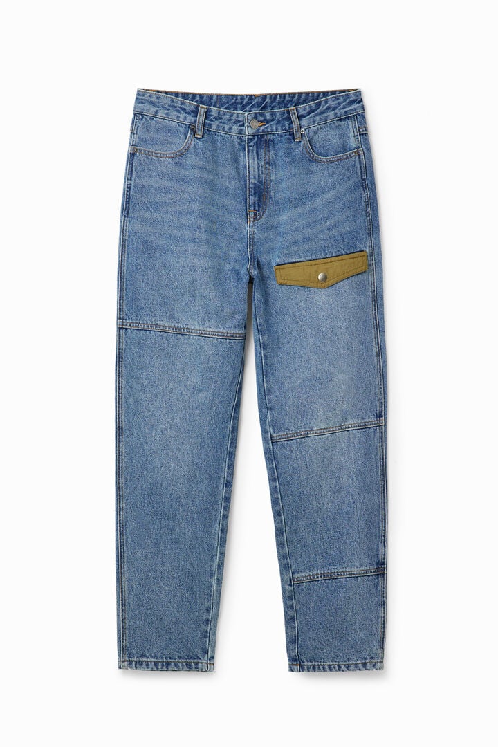 Straight patchwork jeans