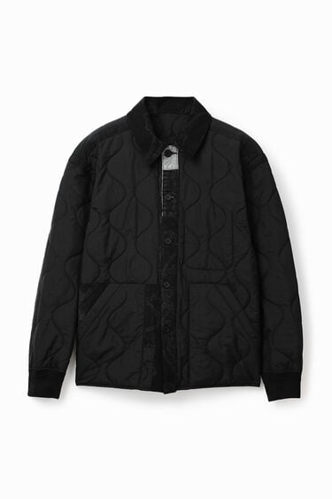 Pikowana kurtka koszulowa z patchworkowym nadrukiem | Desigual