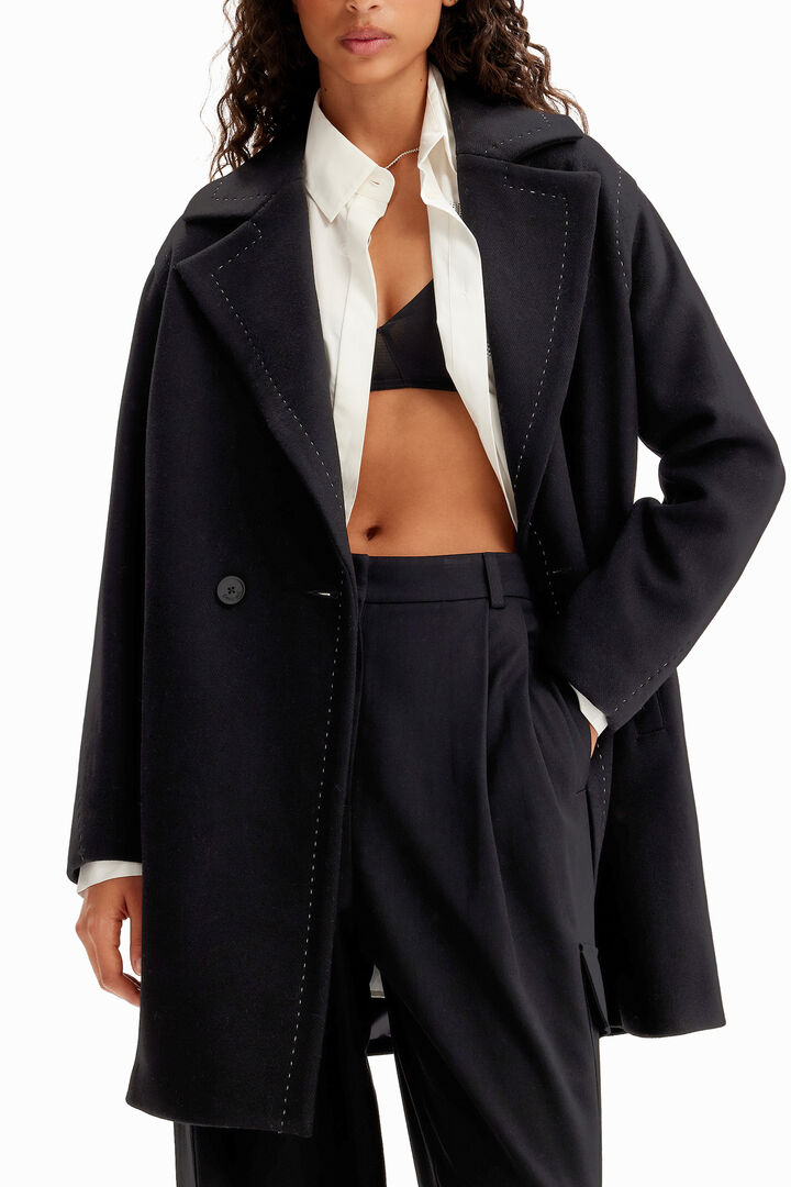 Cappotto lana impunture | Desigual