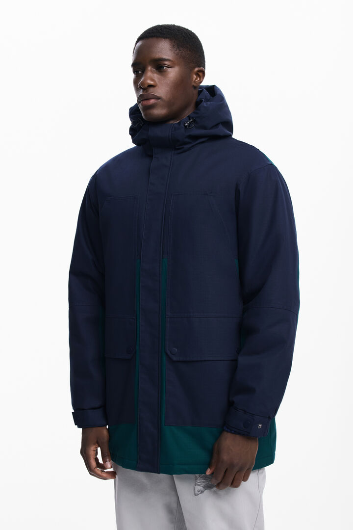 Parka bicolor capucha