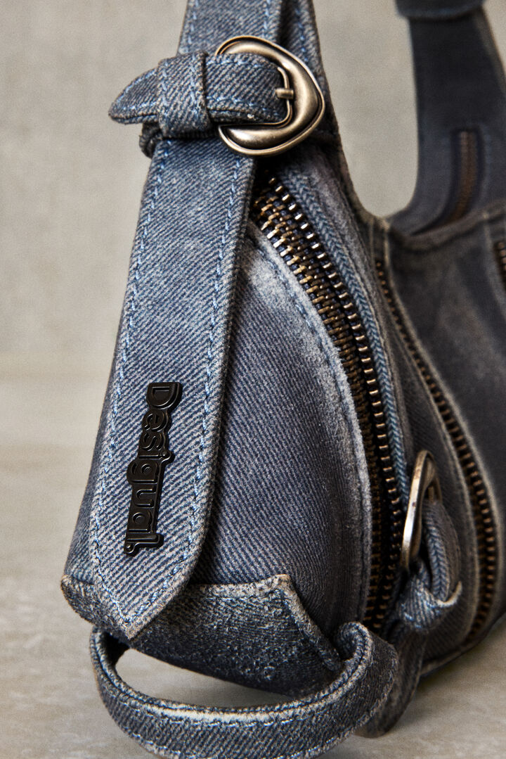 Sac moyen en denim et cuir studio | Desigual