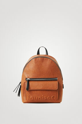 Small leather effect backpack