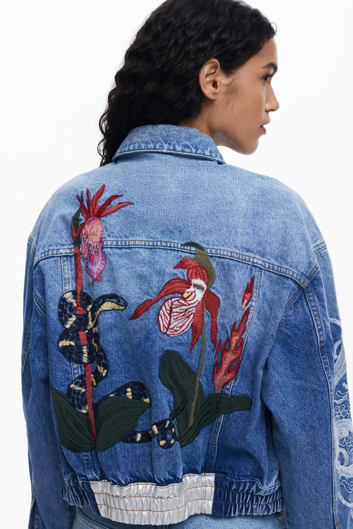Jeansjacke mit orientalischen Stickereien | Desigual