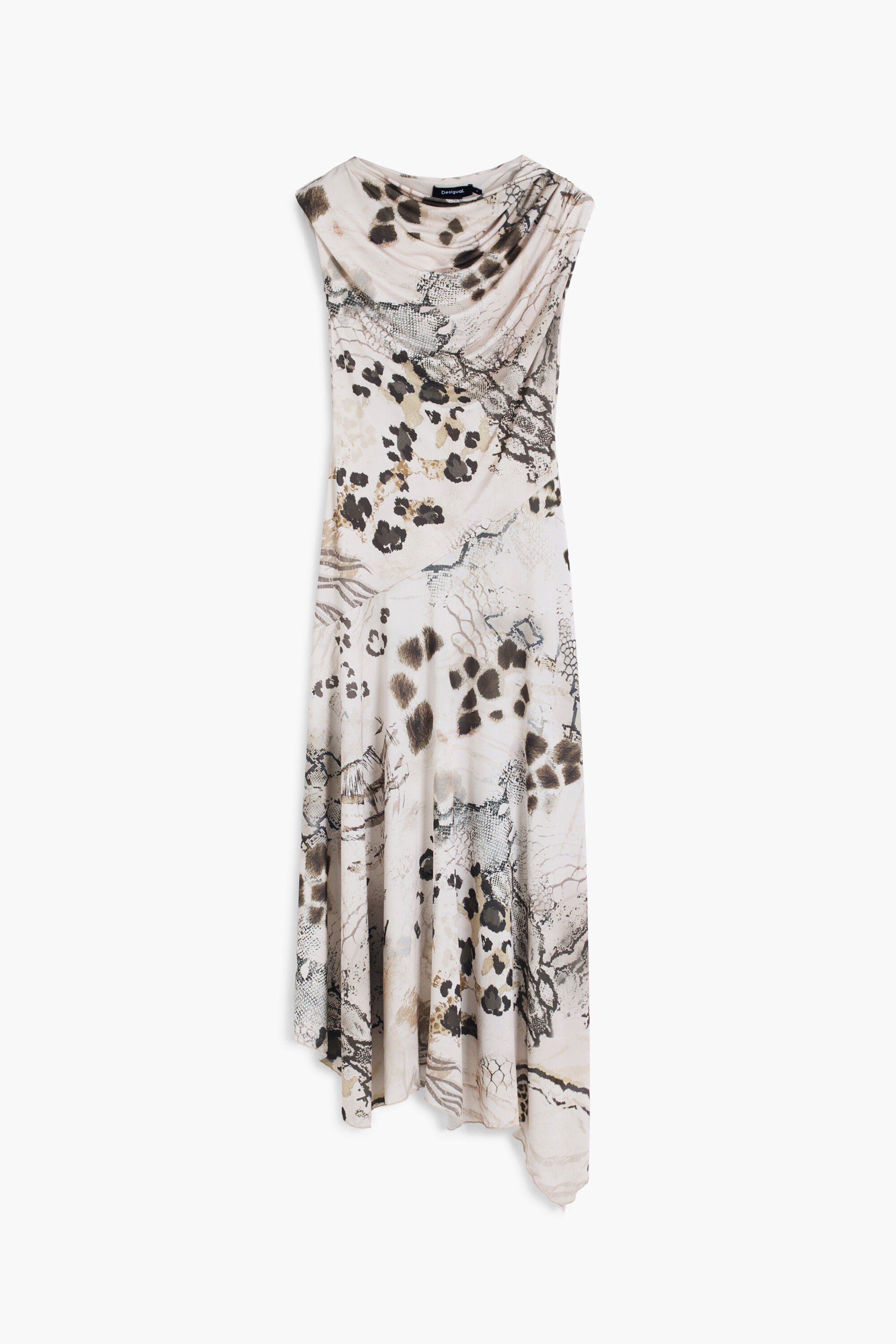 Desigual, Animal print dress, Polyester, Brown, S