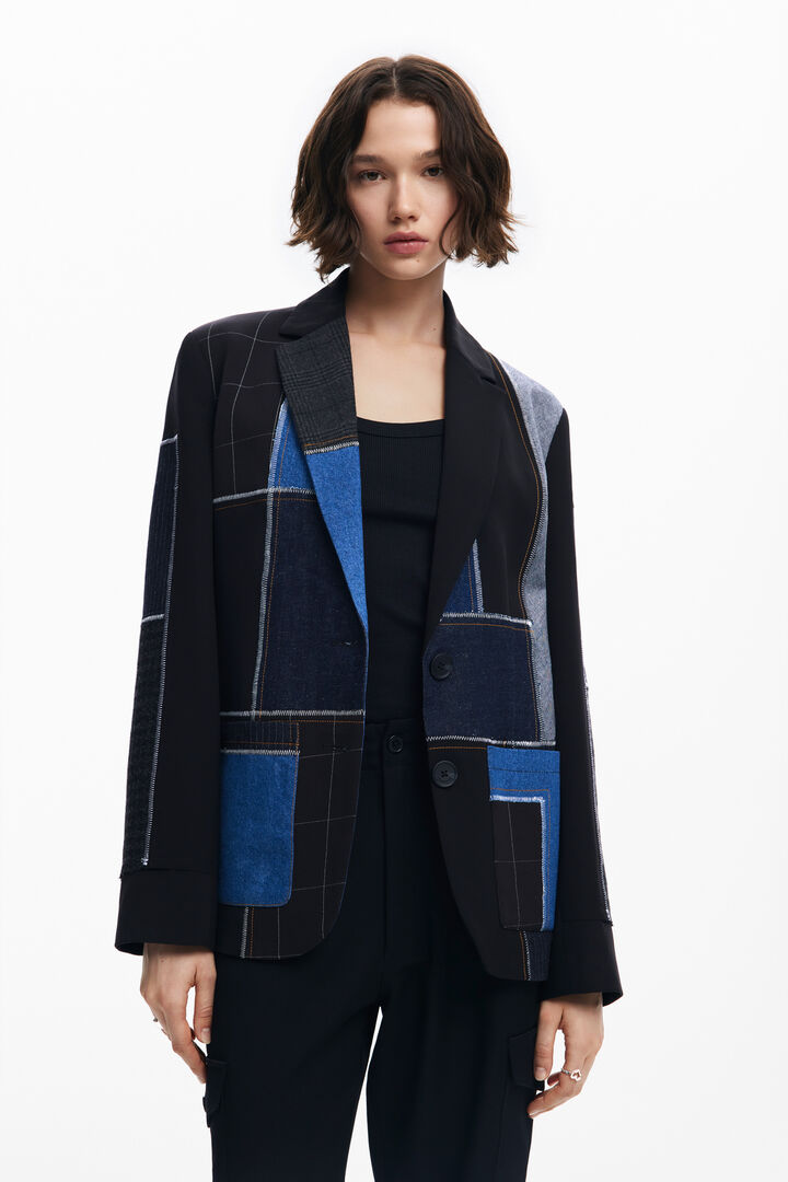 Combined patchwork blazer