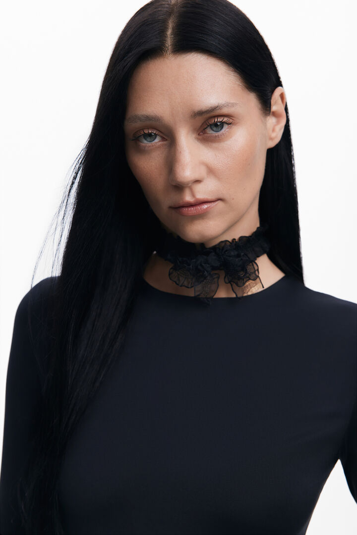 Asymmetric black dress María Escoté | Desigual