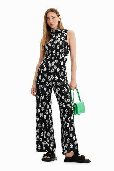 Contrast floral jumpsuit | Desigual