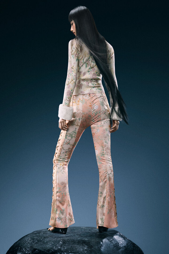 printed flare pants
