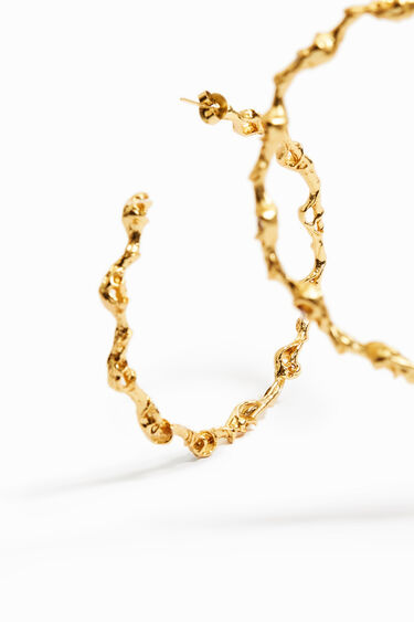 Zalio gold plated XL hoop earrings | Desigual