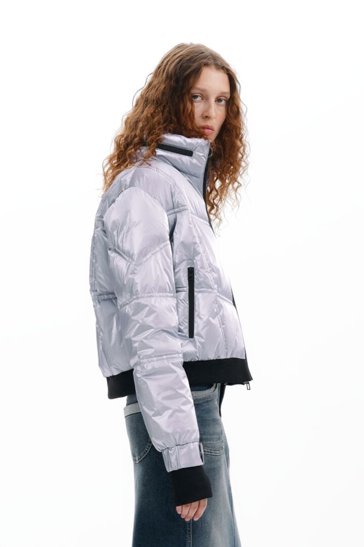 Metallic Quilted Coat | Desigual