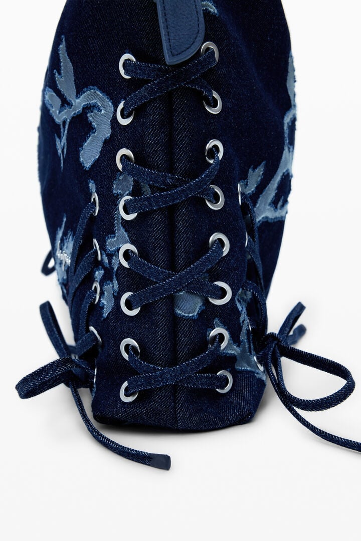 Borsa media in denim devoré | Desigual