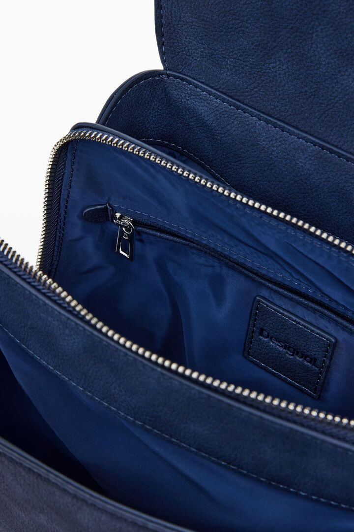 Small embossed flap backpack | Desigual