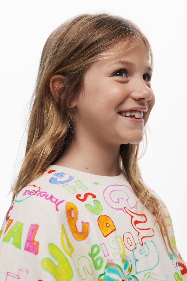 3/4 sleeve sweatshirt with lettering | Desigual