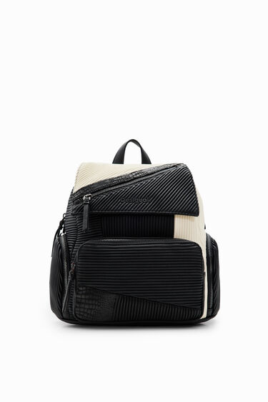 Mochila mediana patch textura | Desigual
