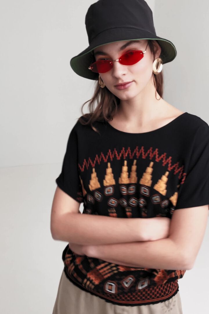 Blusa étnica manga murciélago | Desigual