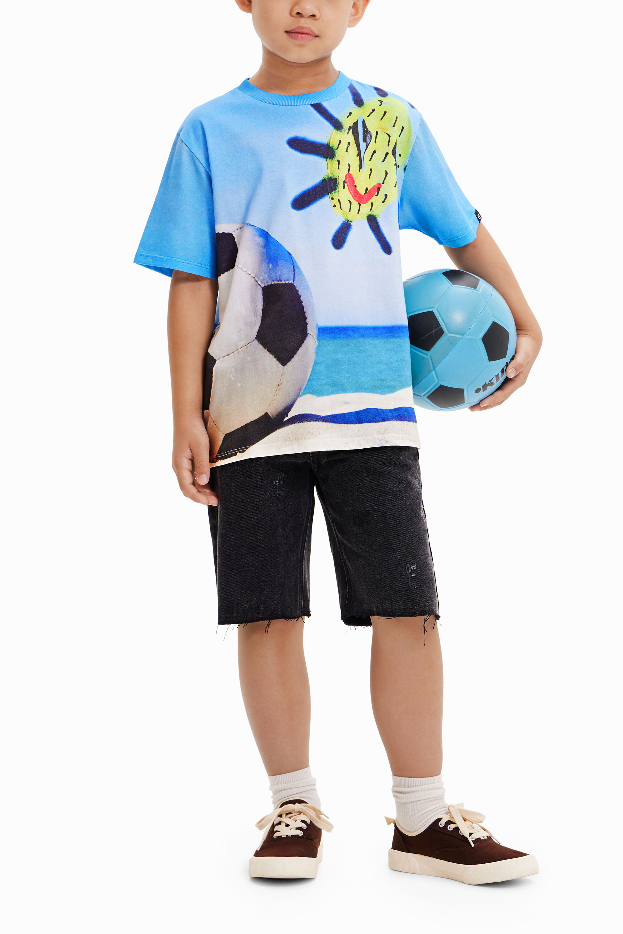 【メッシ】新品 サッカー フォト プリント Tシャツ