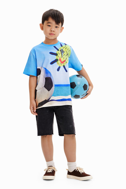 T-shirt met fotografische voetbal