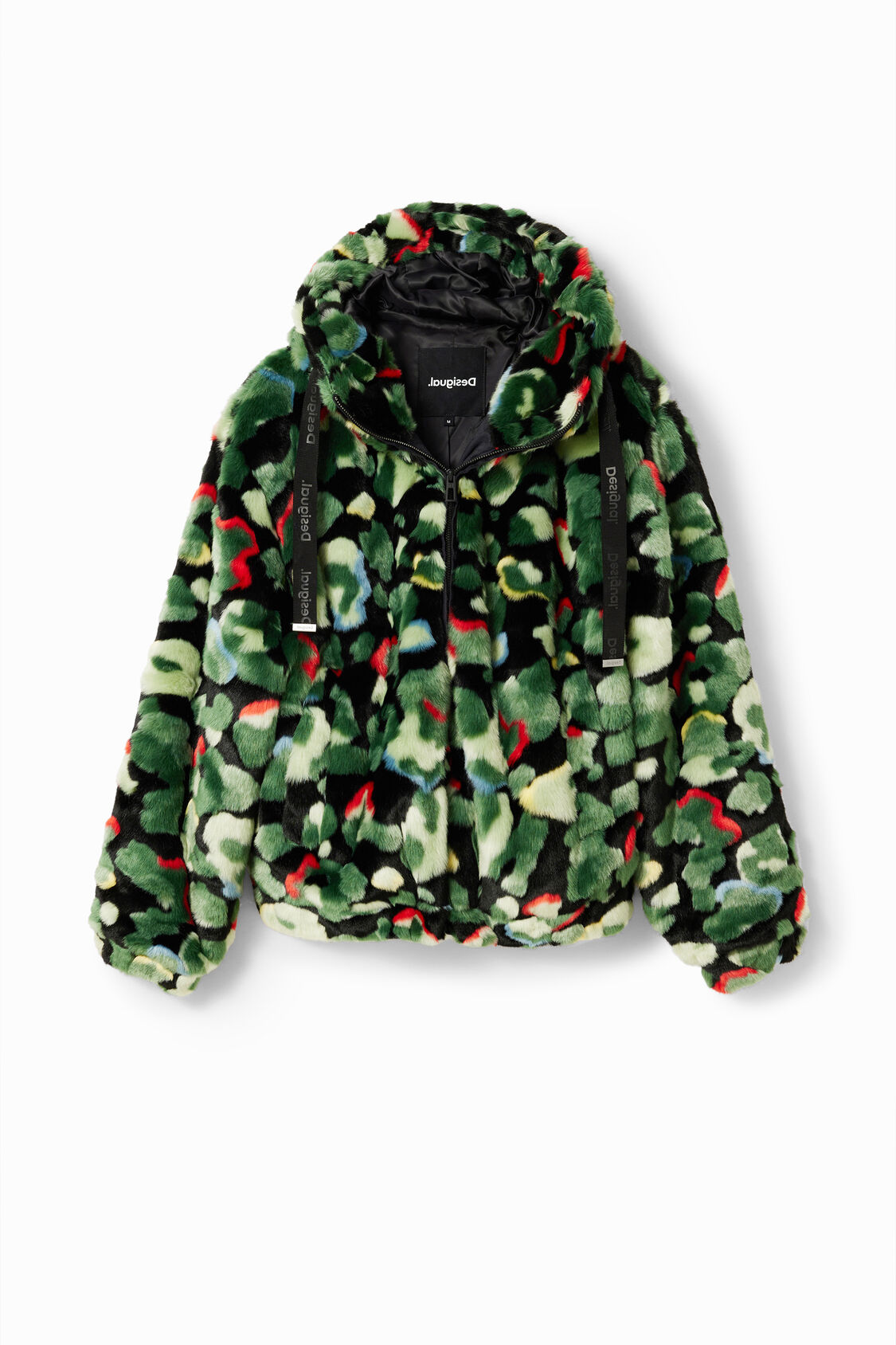 Chaqueta camo efecto pelo de mujer