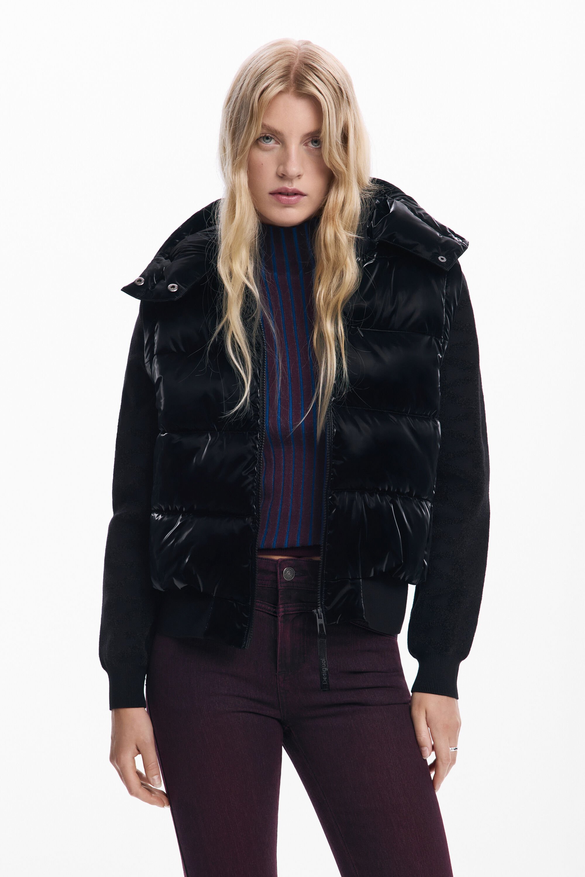 Glänzende wandelbare Steppjacke