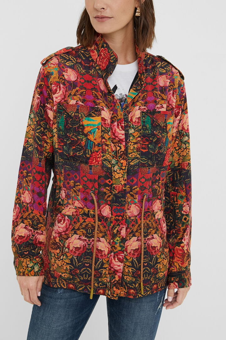 Straight floral parka | Desigual