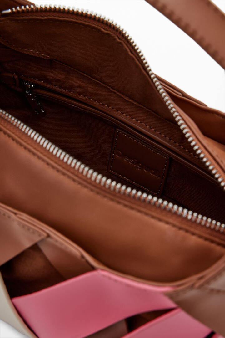 Bolso mediano trenzado efecto piel | Desigual