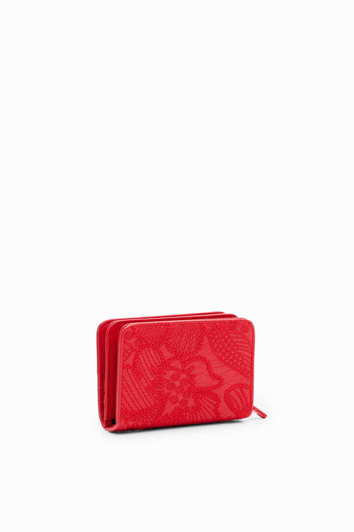 Cartera S bordada flores | Desigual