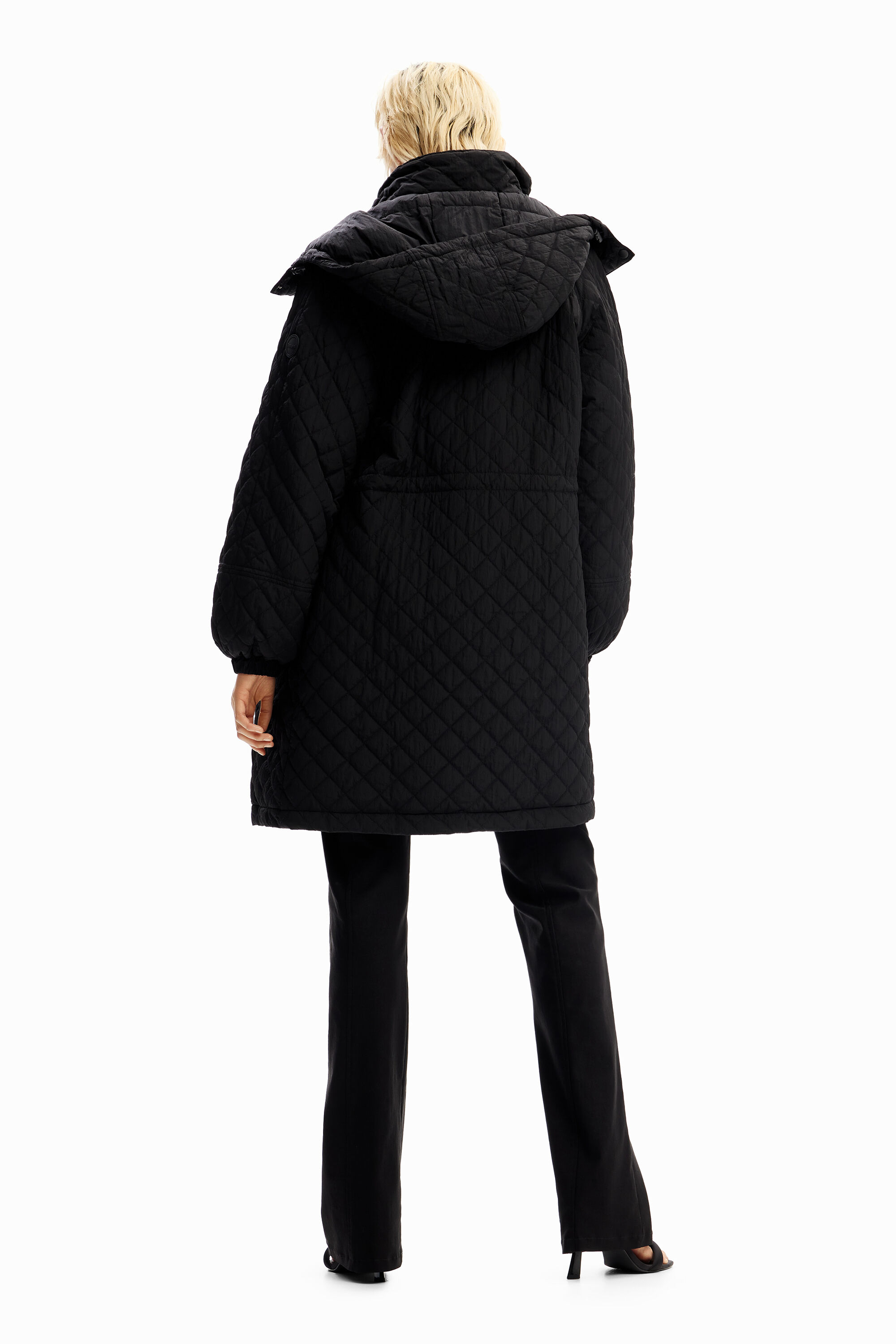 DESIGUAL PUFF-SLEEVE QUILTED COAT